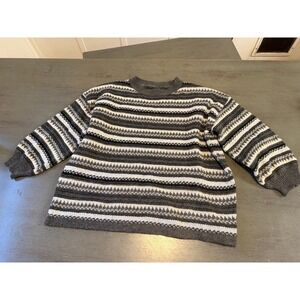 gray striped ROMWE oversized sweater size medium